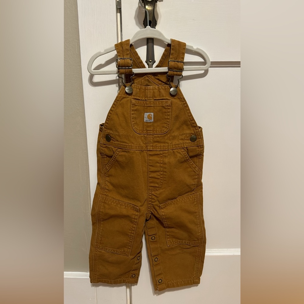 12 month tan overalls